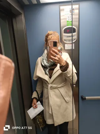 Abrigo paño Zara Beige