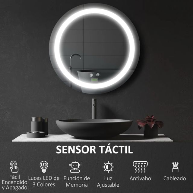 Espelho de Banheiro LED Touch Redondo