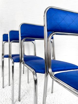 SILLAS BAUHAUS AZUL ÍNDIGO. ITALIA 70s