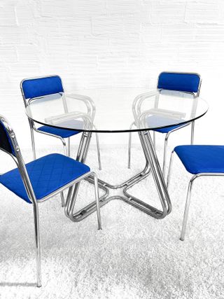 SILLAS BAUHAUS AZUL ÍNDIGO. ITALIA 70s