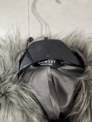 Chaqueta pelo gris Shein Talla S