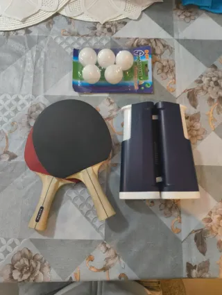 Set Palas Ping Pong + Red + 5 Pelotas