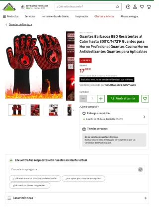 Guantes Barbacoa Anticalóricos.  Nuevos. Ganga.