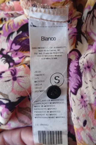 Camisa floral Blanco Talla S 36