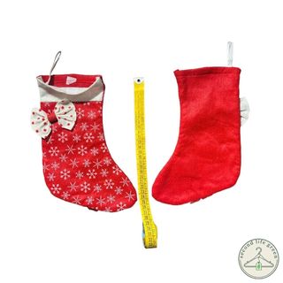 OE1.1) Calza natalizia rossa con fiocco decorativo