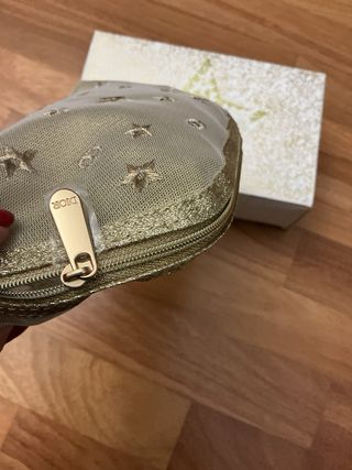 Pochette Dior rete stelle beige oro