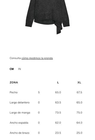 ZARA JERSEY CON LANA BAJO ASIMÉTRICO TALLA L