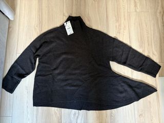 ZARA JERSEY CON LANA BAJO ASIMÉTRICO TALLA L