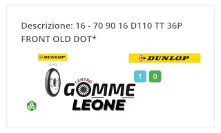 Pneumatico Dunlop D110 70/90 16 TT 36P