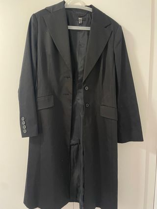 Gabardina Mango Negra Larga