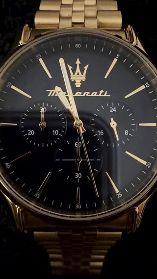Reloj Maserati Nuevo Cuarzo Dorado Azul