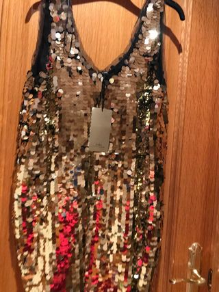 Top lentejuelas Zara Talla M