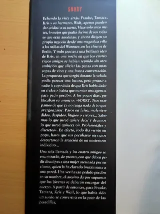 Novela "Sorry" por Zoran Drvenkar