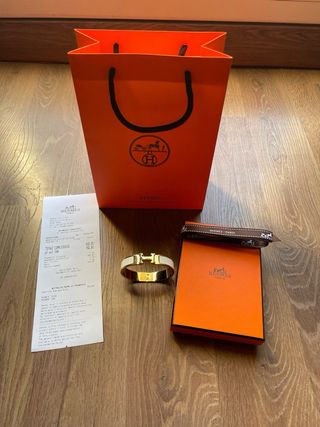 Pulsera Hermes H Gold White