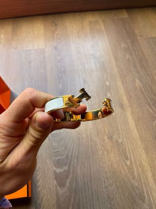 Pulsera Hermes H Gold White