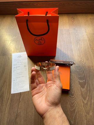 Pulsera Hermes H Gold White