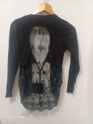 Cardigan donna S pizzo trasparente