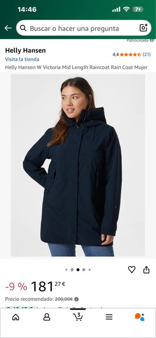 Chubasquero Helly Hansen Azul Mujer