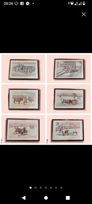 6 Litografías Antiguas La Lidia