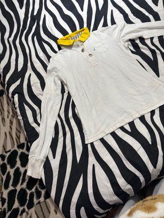 Camiseta Ralph Lauren blanca y amarilla vintage