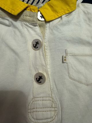 Camiseta Ralph Lauren blanca y amarilla vintage