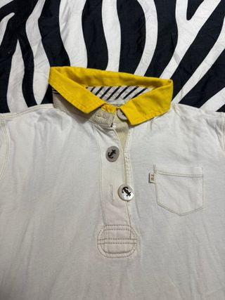 Camiseta Ralph Lauren blanca y amarilla vintage