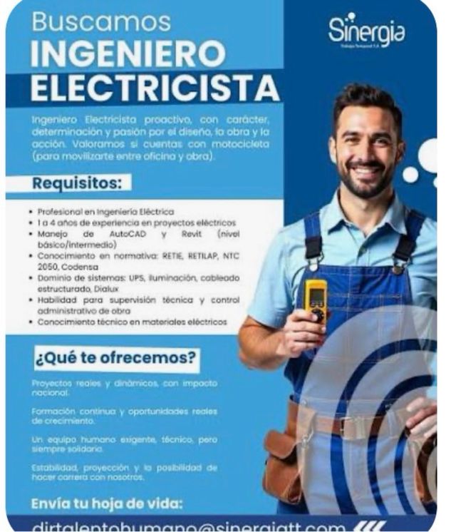 Se precisa ingeniero eléctrico media Jornada