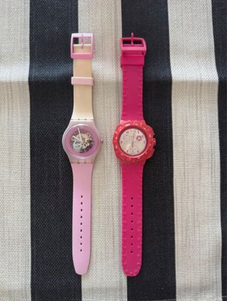 Pack 2 Relojes Swatch Rosa y Fucsia
