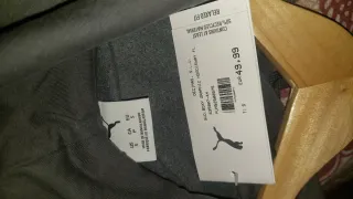 Sudadera Puma Gris con Logo Rosa Talla M