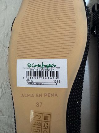 Zapatos bailarinas Alma en Pena joya negros nuevos