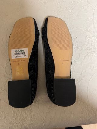Zapatos bailarinas Alma en Pena joya negros nuevos
