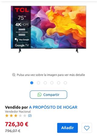 TV LED TCL 75 75V6b 4K UHD Smart TV