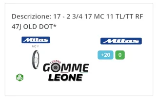 Pneumatico Mitas MC11 17 2 3/4 17 47J TL/TT RF