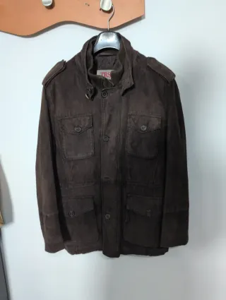 Chaqueta de ante marrón chocolate