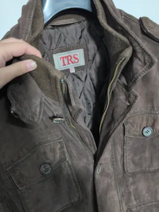 Chaqueta de ante marrón chocolate