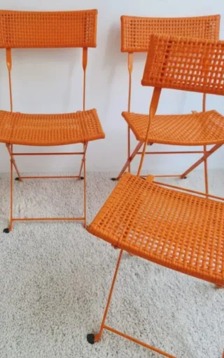 Sillas plegables Ikea vintage naranja