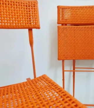 Sillas plegables Ikea vintage naranja