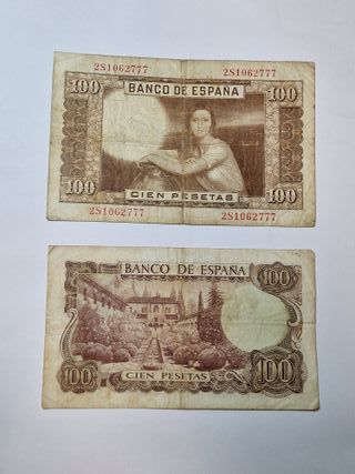 LOTE BILLETES 100 PESETAS