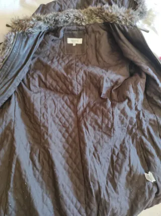 Abrigo piel/ante marrón