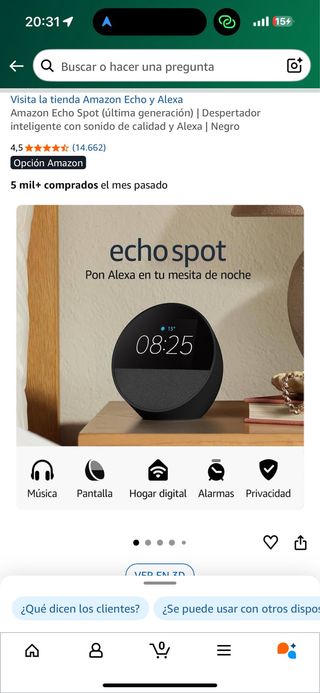 Amazon Echo Spot (Ultima Gen) Nero nuovo