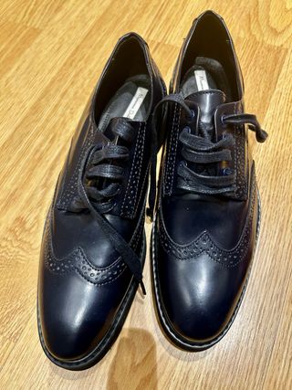 Zapatos Oxford Massimo Dutti Mujer Azul Talla 38