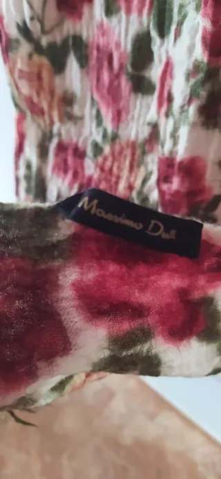 Pañuelo floral rosa y verde