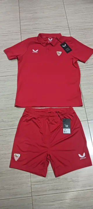 Conjunto Sevilla FC Castore Rojo. Niños 10-12 años