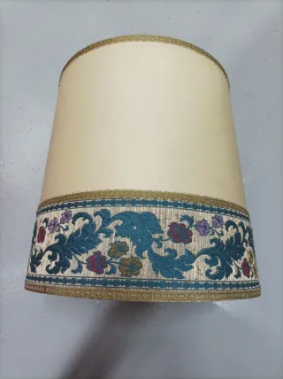 Schermo lampada vintage grande in tela