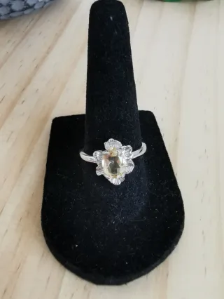 Anillo Citrino Natural tamaño Ajustable.