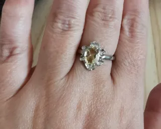 Anillo Citrino Natural tamaño Ajustable.