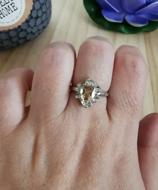 Anillo Citrino Natural tamaño Ajustable.