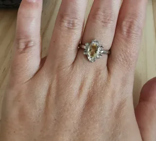 Anillo Citrino Natural tamaño Ajustable.