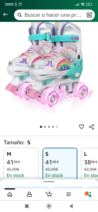 Patines de niña 4 ruedas marca pipizhu talla31 34