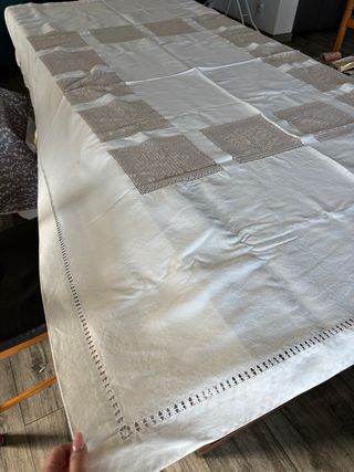 Toalha de mesa linho com renda